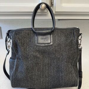 Hobo Black Woven Tote Bag